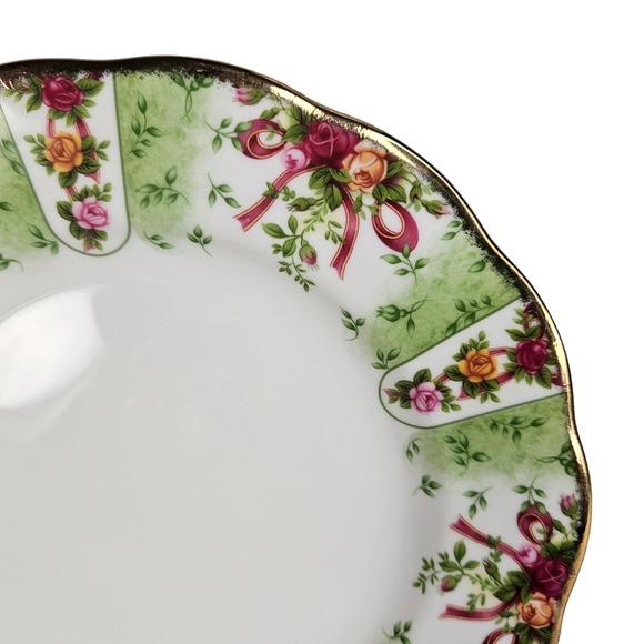 Royal Albert Old Country Roses Ruby Celebration Green Damask Salad Dessert Plate - Picture 3 of 9